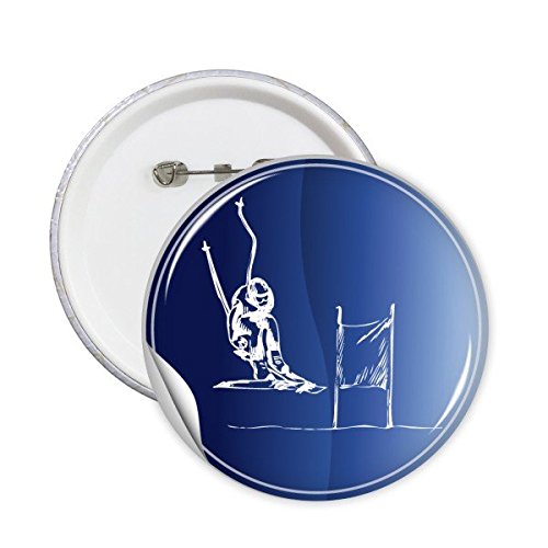 Skis et bottes bleu et blanc pins badge bouton décoratif pour customiser un sac