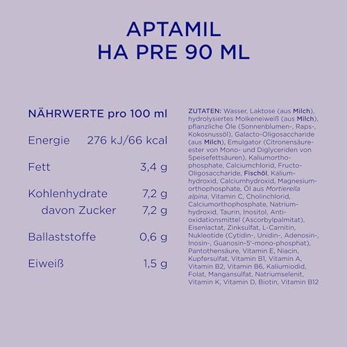 Aptamil PRE HA Anfangsnahrung, 4x2x90ml , trinkfertig, 90ml (8er Pack)