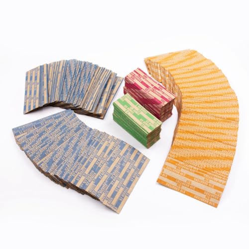 Enveloppes à pièces plates à rayures assorties : lot de 1000 pour centimes - 5