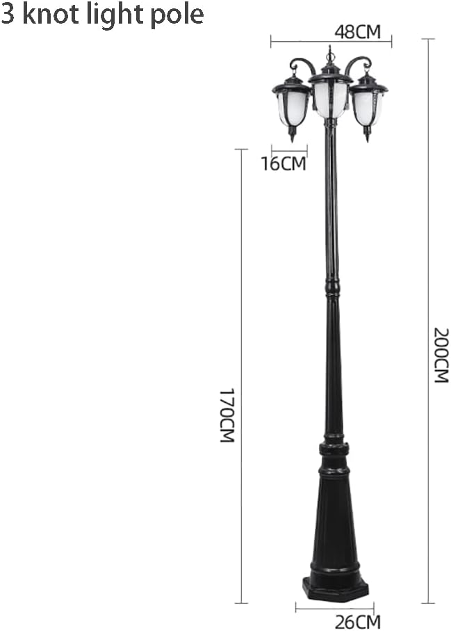 Lámpara de Poste Exterior Clásica Triple Cabezal 200 cm miniatura 3