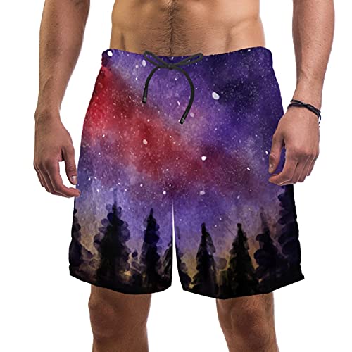 Short de bain homme nuit étoilée taille S d'une élégance rare avec poches