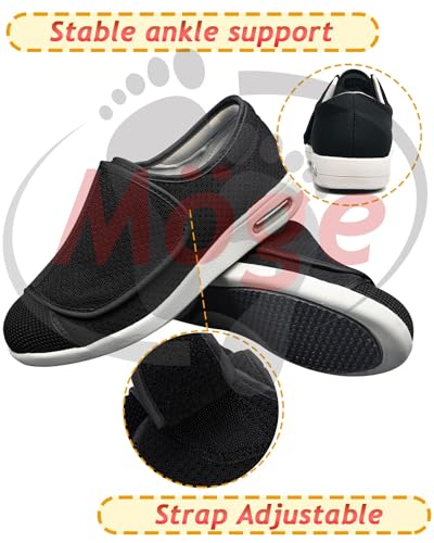 Diabetic Shoes for Women Wide Width Elderly Shoes Swollen Feet Non-Slip Air Cushion Bottom Fattening and Widening Lightweight Loafer Slip On Boat Wide Fit Trainers Men3