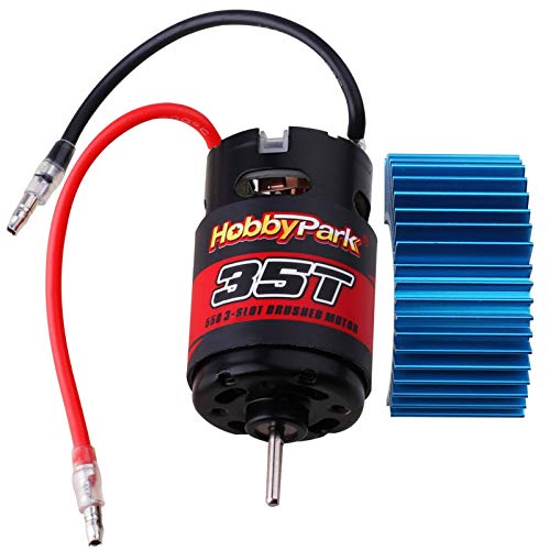 HobbyPark 35T Motor 550 Brushed Electric Engine w/Heatsink for 1/10 RC Crawler Cars Traxxas TRX4 TRX6 Axial SCX10 Redcat Gen7 Gen8 RC4WD