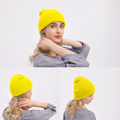 Image of ZOORON Beanie for Women Men Ski Watch Cap Cuffed Plain Skull Knit Hat Soft Fisherman Winter Hat