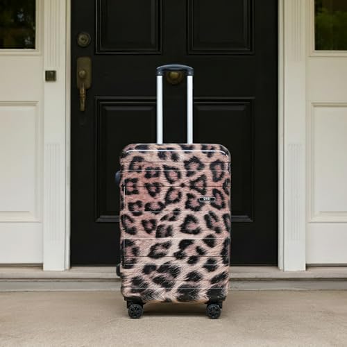 OHS Leopard Suitcase Set of 3, Hardshell Luggage Sets with 4 Wheels Lightweight Durable Adjustable Handles Easy to Carry - Cabin Luggage, Medium Suitcase, Large Suitcase - Image 5