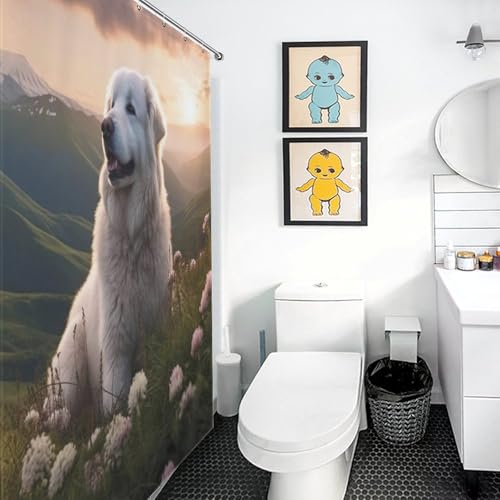 Rideau de douche chien imperméable et lavable pour baignoire - 3