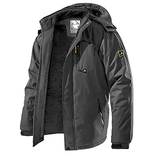 Carwornic Chaqueta De Esquí De Montaña Para Hombre, Resistente Al Viento, Cálida, Para Invierno, Con Capucha, Para Senderismo, Snowboard, Gris Oscuro, L Carwornic Chaqueta De Esquí De Montaña Para Hombre, Resistente Al Viento, Cálida, Para Invierno, Con Capucha, Para Senderismo, Snowboard, Gris Oscuro, L