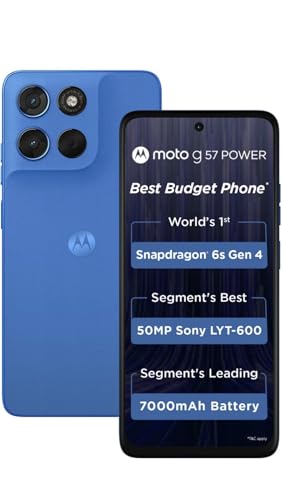 Motorola G57 Power 5G (Regatta, 8 GB RAM, 128 GB) – Snapdragon 6s Gen 4, 6.72″ FHD+ 120 Hz, 50 MP Camera, 7,000 mAh Battery, IP64