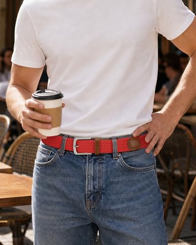 Image of CHAOREN Mens Belt - Braided Stretch Golf Belt for Men 1 3 /8 inch- Gift for Golf Pants Casual Shorts Jeans