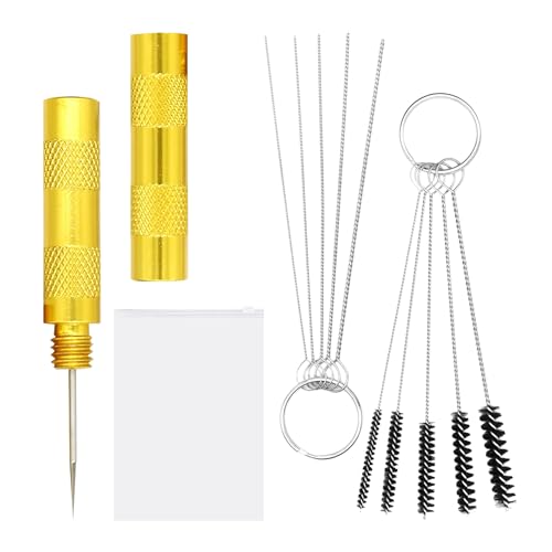 NYGGTYK 1 juego de 10 piezas con raspador, 1 bolsillo con cremallera, cepillo de limpieza, herramienta de limpieza de aerógrafo, herramienta de limpieza de boquillas