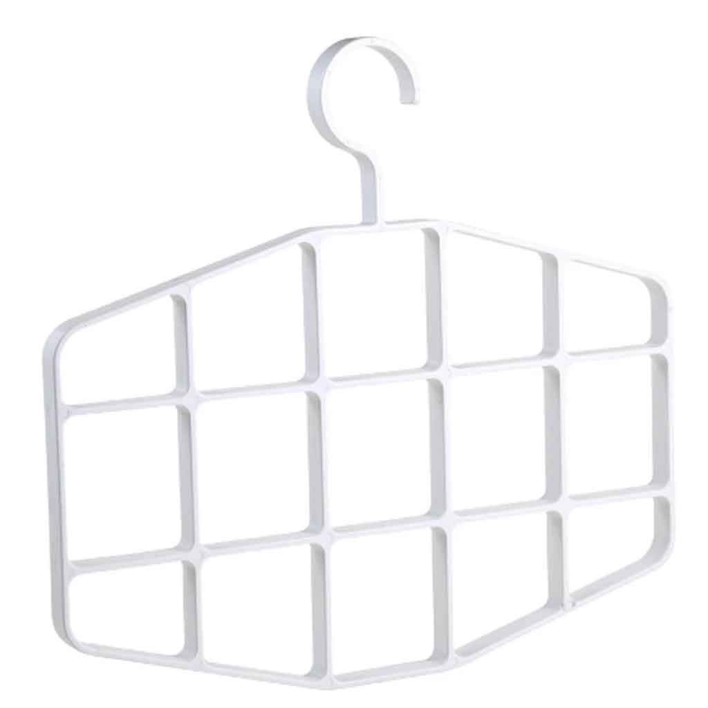 MOBYGKFY 1PCS Multi-port Hanger Plastic Drying Rack Storage Clothes Shelf Household Multifunctional Tie Rack Plastic White Scarf Rack(35 * 32 cm)