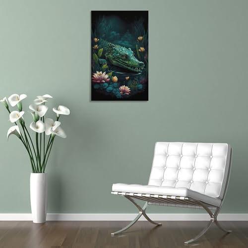 Art mural gris crocodile pour revitaliser une décoration rustique