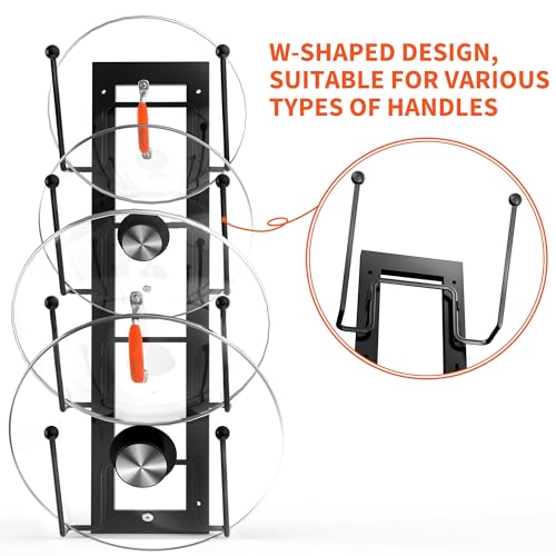 image for Cisily 8 Layers of Adjustable Pot Lid Organizer Rack for Cabinet Door/