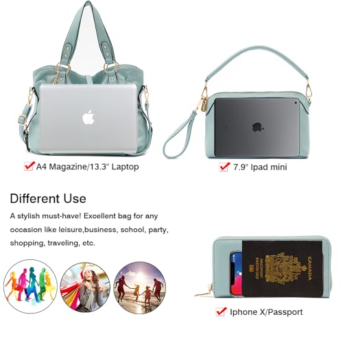 Image of Women Large Crossbody Bags Ladies Satchel Shoulder Handbags Purse and Wallet Set for Women Totes Hobo Purses