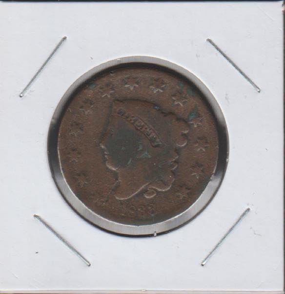 1833 No Mint Mark Mark Matron Head Modified (1835-1839) and Braided Hair (1835-1857) Penny Seller Very Good