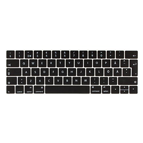 Batianda Swedish Waterproof Ultrathin Silicone Keyboard Cover Skin For Newest Macbook Pro 13 15 Inch 2017 & 2016 With Touch Bar & Touch Id Model:a1706 / A1707 (Black) #TOP15