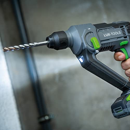 LUX-TOOLS A-BH-20 Akku-Bohrhammer mit SDS Plus Aufnahme & LED-Arbeitsleuchte | 20V Bohrmaschine mit 1,1 Joule… – Bild 7