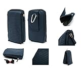 DFV mobile - Funda Multiusos con Varios Compartimentos para Cinturon y Mosqueton para bq AQUARIS E5 FHD - Azul (16 x 9.5 cm)