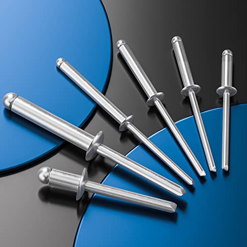 Image of Wensilon(80Pcs) Aluminum blind pro Rivets Kit,Aluminum Grip and Steel Mandrel Set