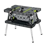 Keter Folding Table Work Bench For Woodworking Tools & Accessories with Clamps