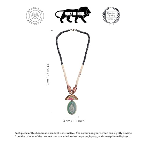 Image of AAKRITI ART CREATIONS Boho Tribal Handcrafted Ethnic Necklace Collection | Mandala, Dreamcatcher, Sunburst & Moonstone Designs | Artisan Collar, Lariat & Pendant Statement Jewelry for Women