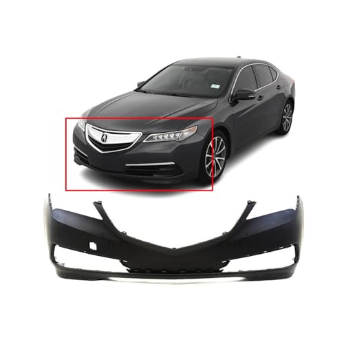 Image of FitParts Compatible with Acura TLX 2015 Front Bumper Cover | Primed, Without Parking Sensor Holes, Without Headlight Washer Holes, Sedan, Ready to Paint, OEM 04711TZ3A90ZZ, AC1000185