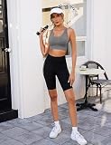 Litherday Sportowy biustonosz damski, mocne podtrzymanie, push up, sportowy biustonosz crossback, bez fiszbinów, oddychający, wyjmowana wyściółka, idealny do biegania, fitnessu, treningu S-XXL, szary