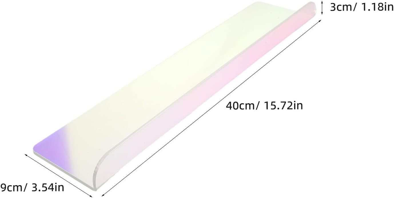 TIDTALEO 3pcs Iridescent Acrylic Floating Wall Mounted Shelves 15.7x3.5x1.2 Inches, U-Shaped Decorative Storage Racks for Bathroom, Kitchen, Bedroom Perfume and Makeup Display