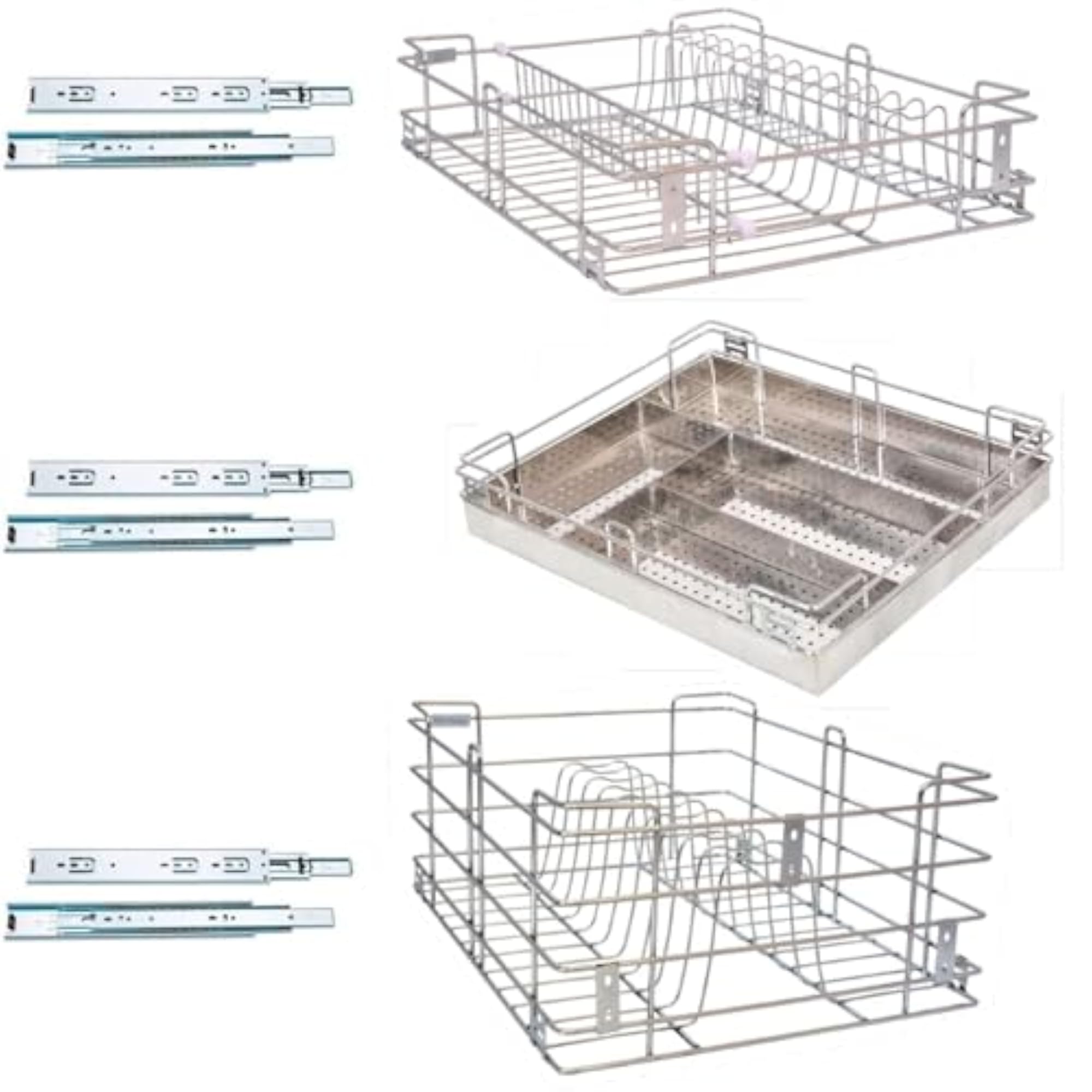 202 Stainless Steel Modular Kitchen Rectangular Set