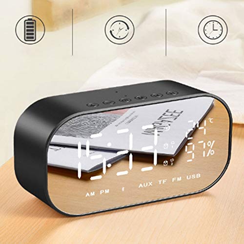 Reloj de escritorio multifunción con luces nocturnas y termómetro digital LED rectangular 6