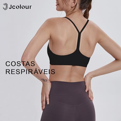 J COLOUR Top Academia Feminina Esportivo Feminino Sem Bojo e Sem Costura, Sutiãs Esportivos Modelage