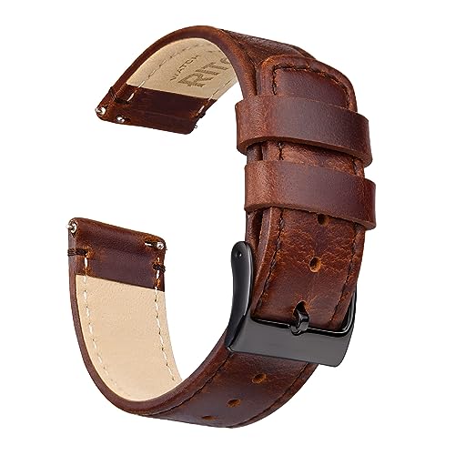 Ritche Christmas Gift Quick Release Leather Watch Band Leather Watch Strap 18mm 19mm 20mm 21mm 22mm 23mm or 24mm for Men and Women, White Elephant Gifts, Stocking Stuffers For Men