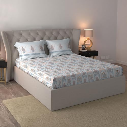 Image of MYTRIDENT Celebration Bedsheet Gifting Collection Double Size - Mehiragrey
