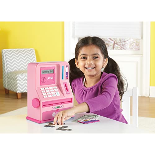 Pretend and Play Teaching ATM Bank machine à sous éducative rose - 2