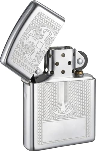 Encendedor Zippo Cruz Ornamental Cromo Alto Brillo miniatura 3