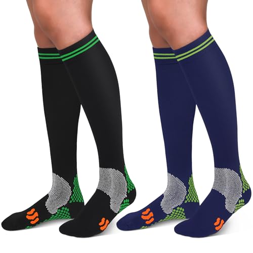 Image of 30-40mmHg Medical Graduated Compression Socks for Women&Men Circulation-Compression Stockings-Knee High Socks for Support,Hiking,Running