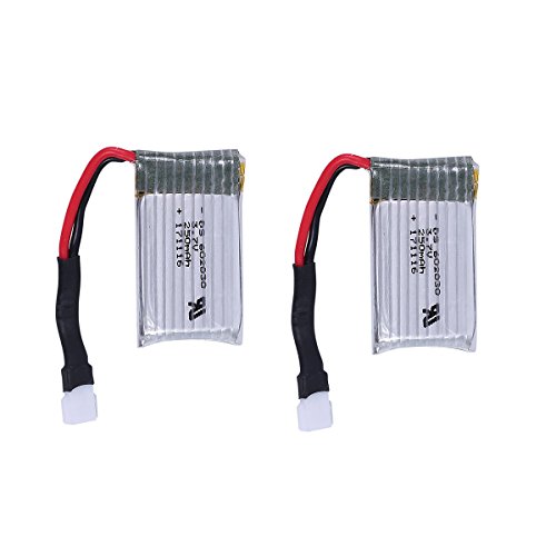 DEERC 2PCS of 3.7V 250mAh Li-Po Battery for Holy Stone HS177 Drone RC Quadcopter