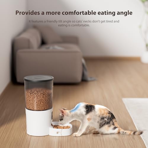 IMIPAW Automatic Cat Feeders, 5L Large Capacity, Timed Feeding Dry Food, Dual Power Design, Programmable Portion Size, 1-6 Meals Per Day, with Desiccant Packet, Suitable for Small Pets Food Dispenser - 3