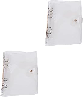 VILLCASE Capa De Diário De Viagem 2 Peças Transparente Fichário Redondo Fichário De Folhas Soltas Protetor De Anel Redondo Fichário De 6 Argolas Capa De Planejador Fichário De