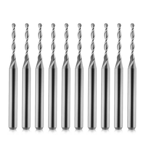 Image of 10-Pack 2 Flutes Ball Nose End Mill, 1 /8 inch Shank 1 /16 Cutting Dia Carbide CNC Router Bits Spiral Milling Cutter for Wood PVC MDF Hardwood,High Speed Precision Milling & Engraving Tools