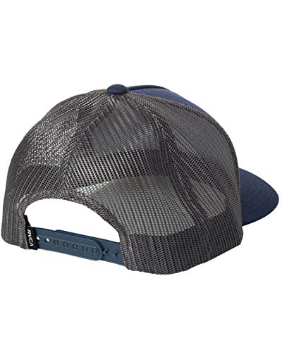 Rvca Men's Adjustable Snapback Brim Hat, Curved Trucker/Navy, 1Sz #TOP4