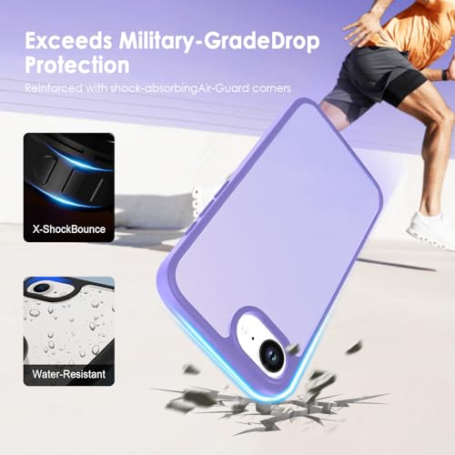 Image of TENOC Phone Case Compatible with iPhone SE (2nd 2020 and 3rd 2022 Generation) & iPhone 7 & iPhone 8, Light Purple Case Translucent Protective Bumper Matte Hard Back Cover for 4.7 Inch