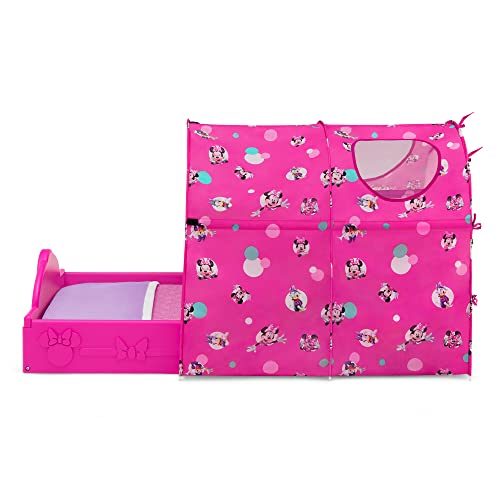 Image of Delta Children - Disney Minnie Mouse Plastic Sleep and Play Toddler Bed with Tent, Pink