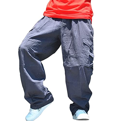 Baggy Pants for Men Hip Hop Plus Size Loose Fit Skater Cargo Pants RY98