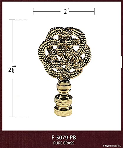 Image of Royal Designs, Inc. Decorative Celtic Knot Lamp Finial, F-5079PB-1, Polished Brass