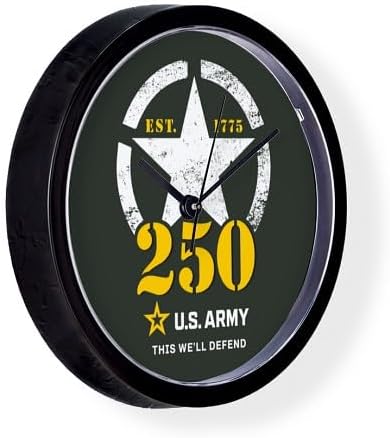 CafePress U.S. Army® Anniversary White and Gold 10" Wall Clock for Livingroom, Kitchen, or Office