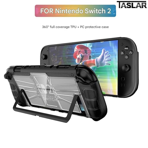Image of TASLAR Silicone Cover Hard Shock-Absorption Anti-Scratch Shell Full Protective Controller Skin Case Full-Body Protection Anti-Scratch Compatible with Nintendo Switch 2 2025