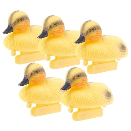 Canard factice - Figurine en plastique - Canard de bassin jaune - Décoration réaliste de canard...