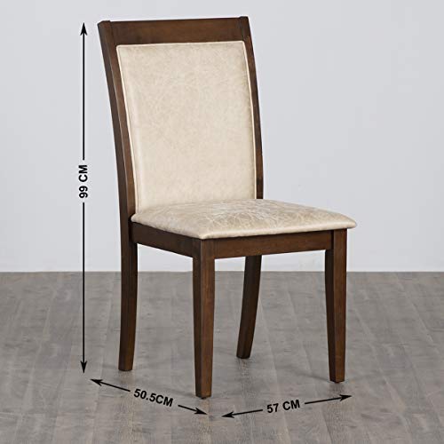 Image of Home Centre | Harmony | Solid Wood | Dining Chairs | Beige | Set of 2 | 1 Year Warranty