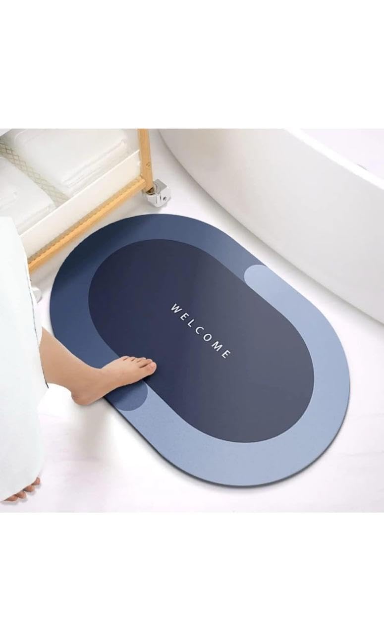 BASEVEL Soft sillicon Super Absorbent Door Mats (40x60) Bath Mat Anti Skid Quick Drying Bathroom & Water Absorbent Carpets Kitchen Entrance Door Mats (Pack of 1 A1)